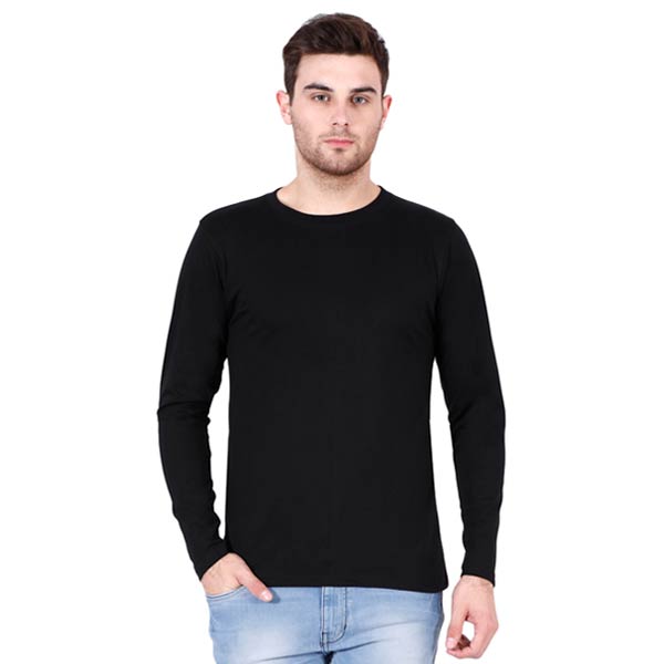 Customized Mens Full Sleeve T Shirt S / Black