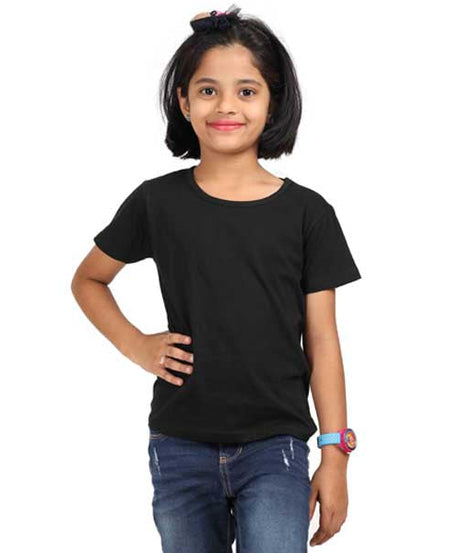 Customizable Standard Girls T Shirt 0-13 Years / Black