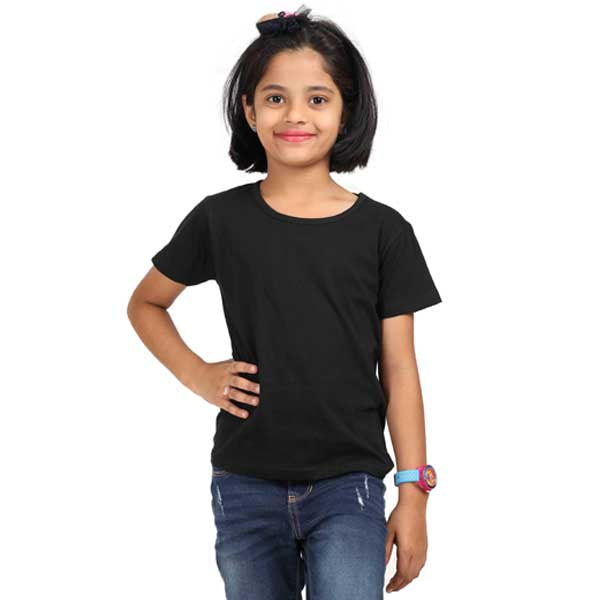 Customizable Standard Girls T Shirt 0-13 Years / Black