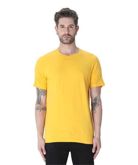 Customized Standard Mens Collar T-Shirt Mustard Yellow