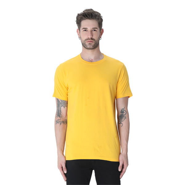 Customized Standard Mens Collar T-Shirt Mustard Yellow