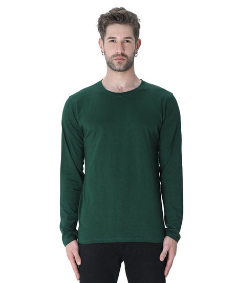 Customized Mens Full Sleeve T Shirt S / Green