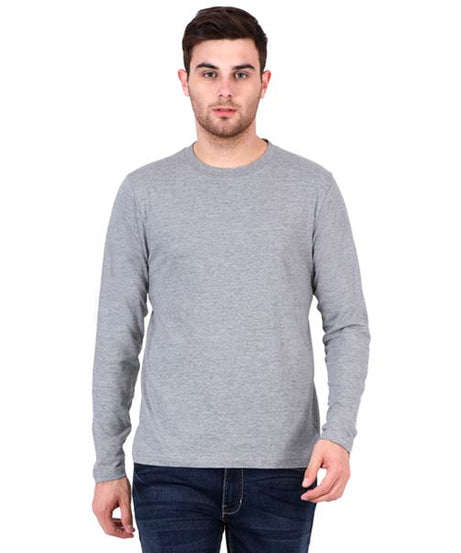 Customized Mens Full Sleeve T Shirt S / Grey