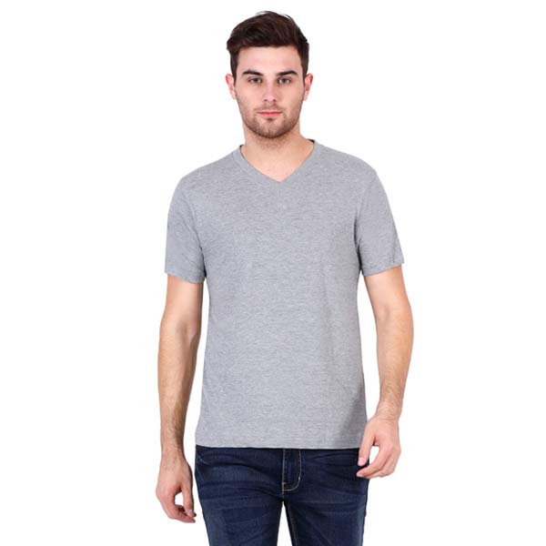 Customizable V Neck T-Shirt S / Grey