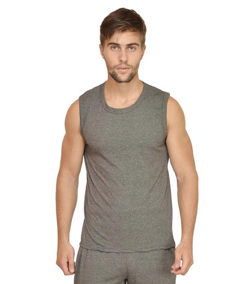 Customized Mens Gym Vest S / Charcoal Melange