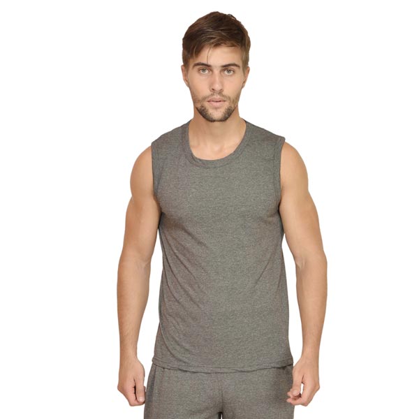 Customized Mens Gym Vest S / Charcoal Melange