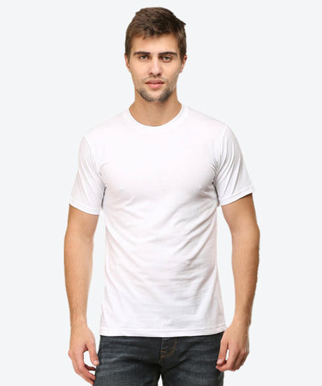 Customized Standard Mens Collar T-Shirt White