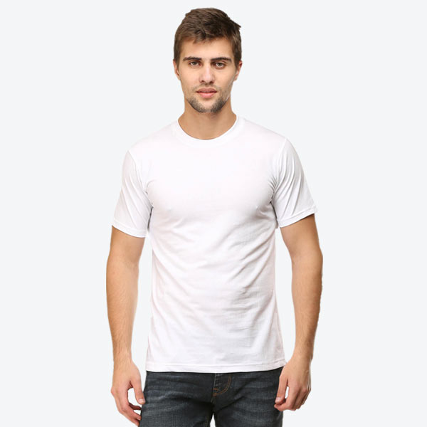 Customized Standard Mens Collar T-Shirt White