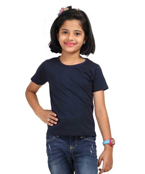 Customizable Standard Girls T Shirt 0-13 Years / Deep Blue