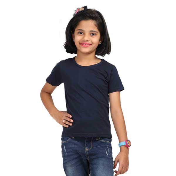 Customizable Standard Girls T Shirt 0-13 Years / Deep Blue