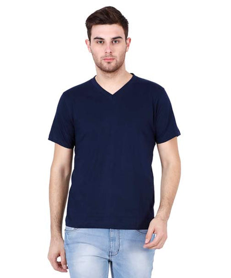 Customizable V Neck T-Shirt S / Navy