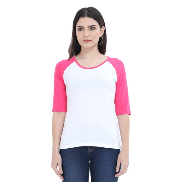 Customized Womens Raglan T-Shirt S / Pink