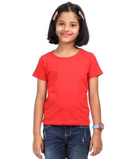 Customizable Standard Girls T Shirt 0-13 Years / Red