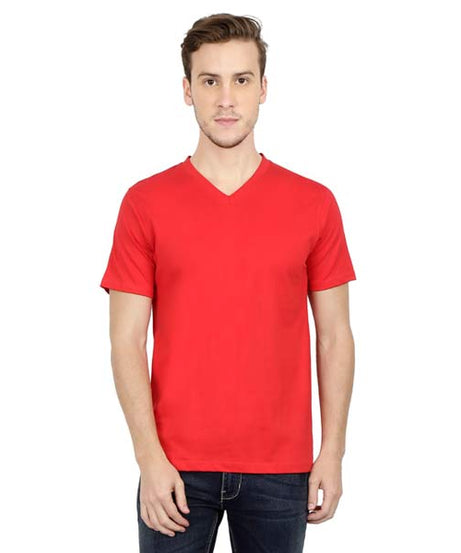 Customizable V Neck T-Shirt S / Red