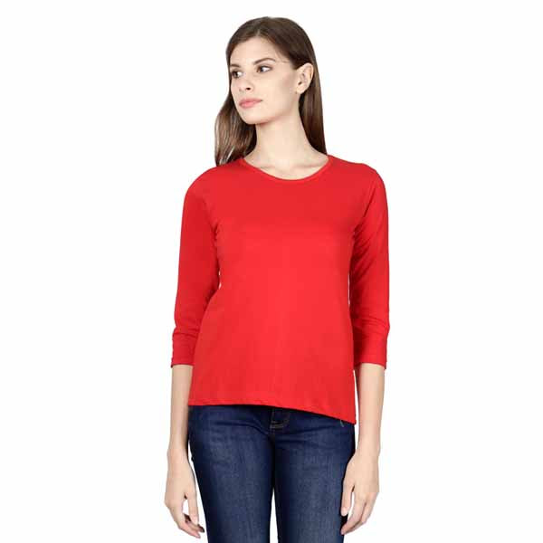 Customizable Womens 3/4Th Sleeve T-Shirt S / Red