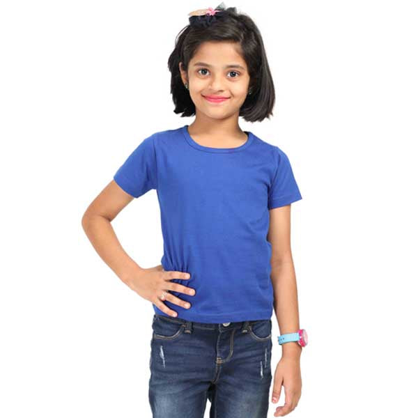 Customizable Standard Girls T Shirt 0-13 Years / Royal Blue