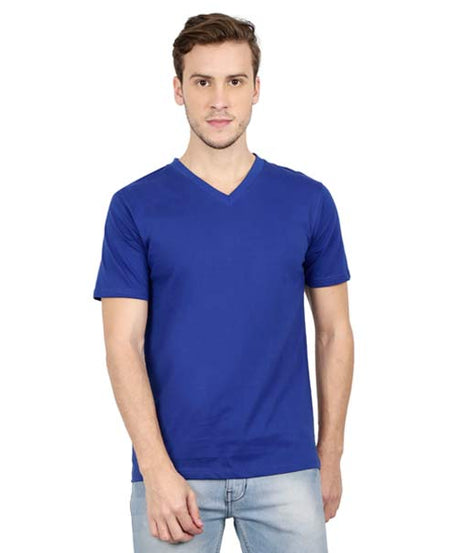 Customizable V Neck T-Shirt S / Royal Blue