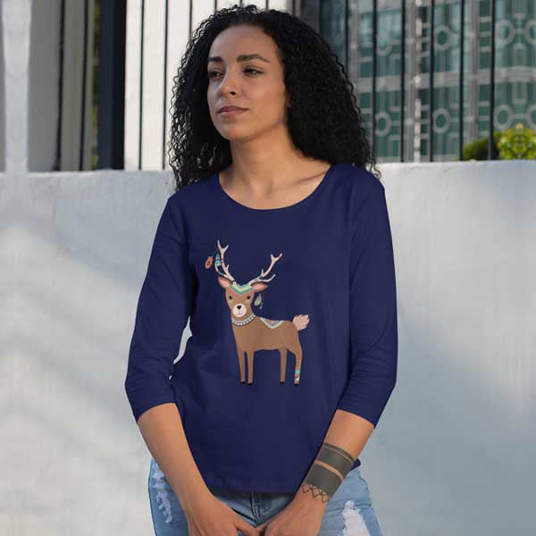 Customizable Womens 3/4Th Sleeve T-Shirt