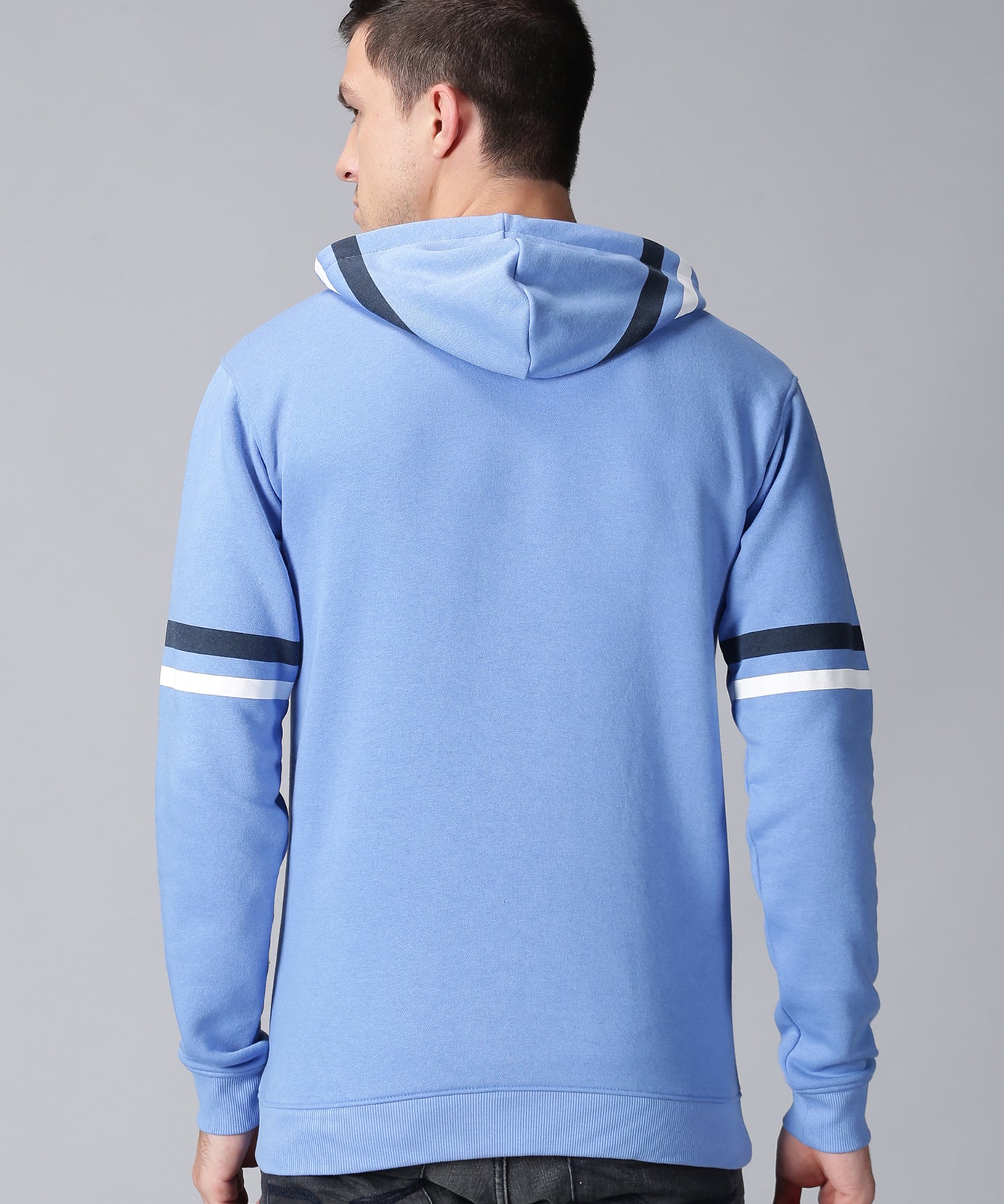 Fleece Color Block Full Sleeves Men's Hoodie