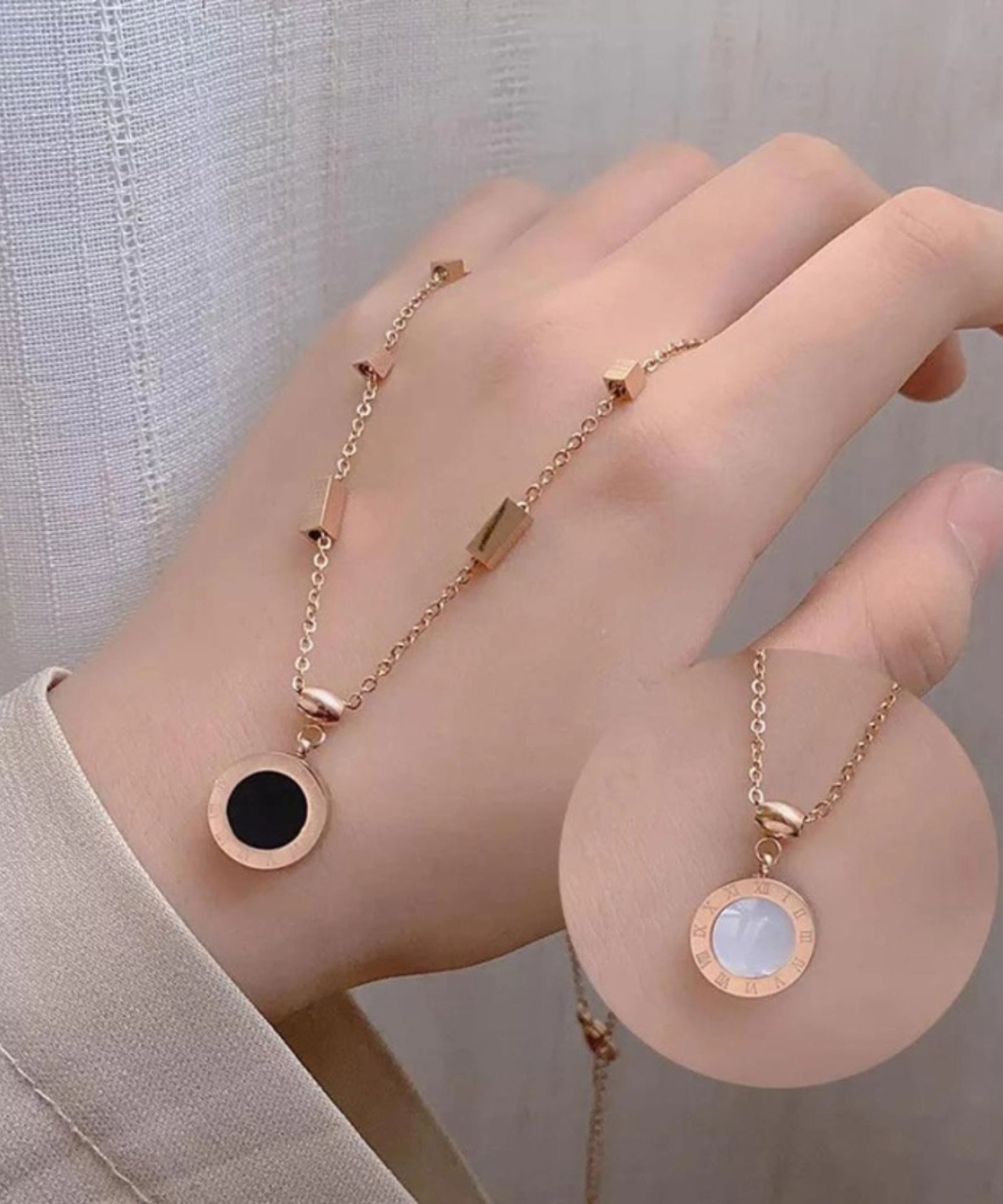 Rose Gold High Quality Gold Plated Stainless Steel Round Necklace