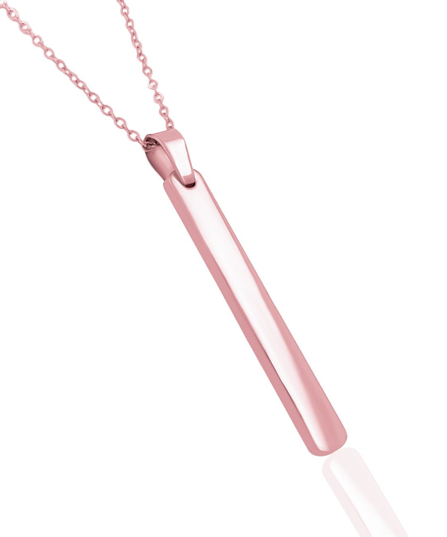 Rose gold Stainless Steel Bar Pendant adjustable Necklace chain
