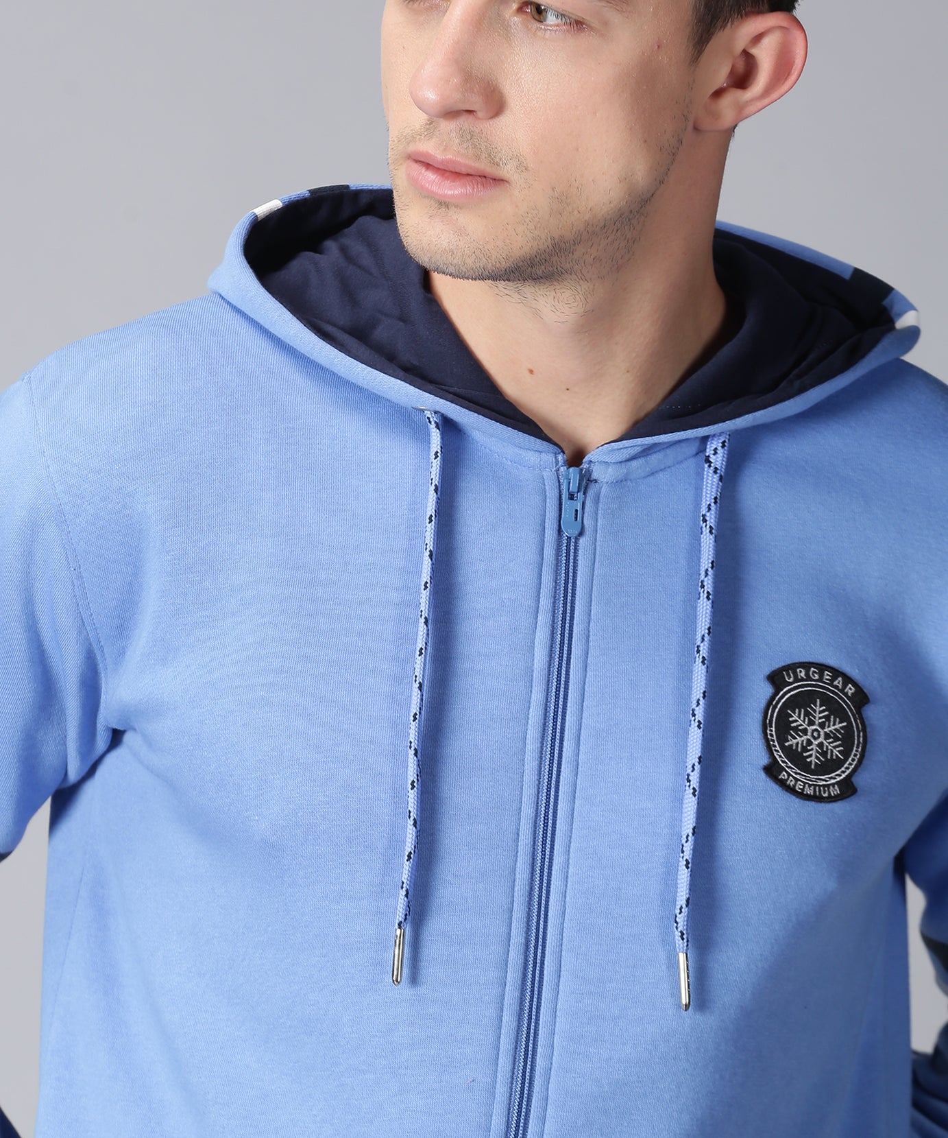 Fleece Color Block Full Sleeves Men's Hoodie