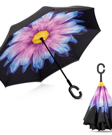 Double Layer Strong waterproof Umbrella with C- Shape Handle