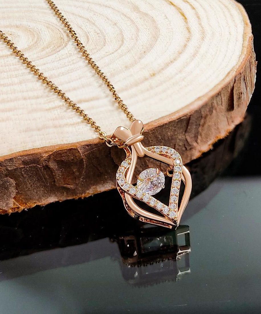Beautiful American Diamond Pendant With Chain
