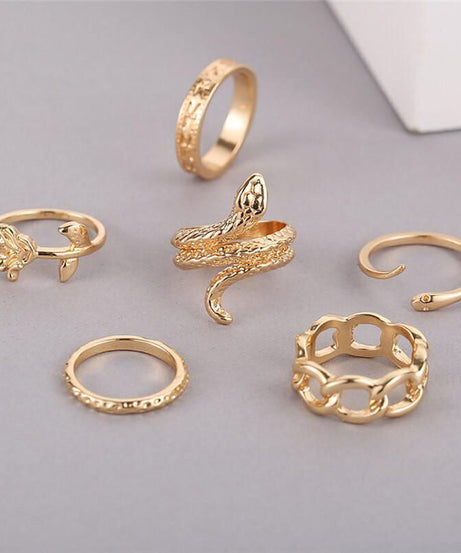 Beautiful Gold Plated Finger Ring Set