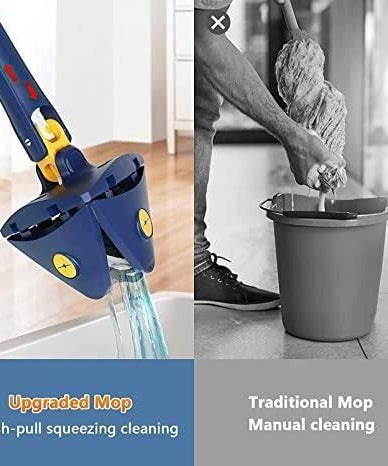 Blue Squeezing Triangle Cleaning Mop