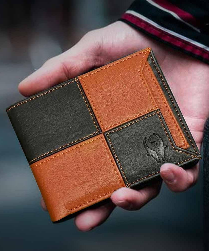 SAMTROH Men Travel, Casual, Trendy, Formal Brown, Black Artificial Leather Wallet (6 Card Slots)