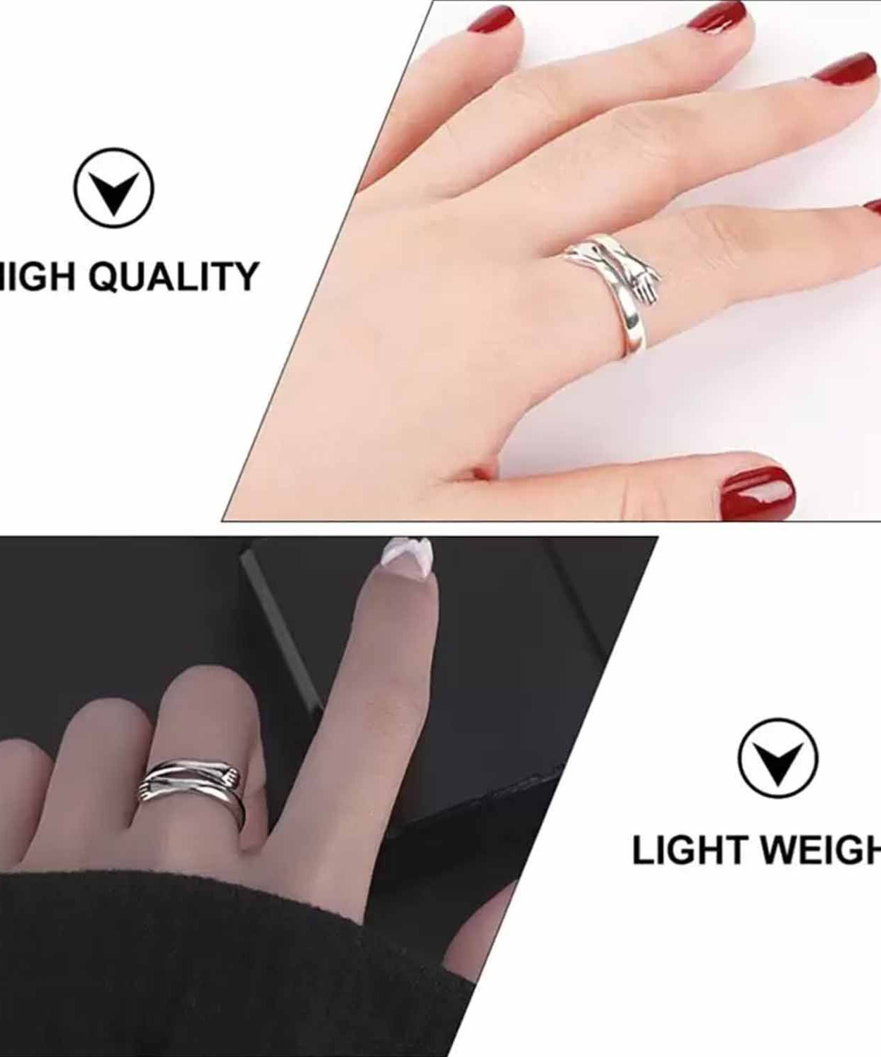Hug Ring for men women boys girls Alloy Ring Silver Plated