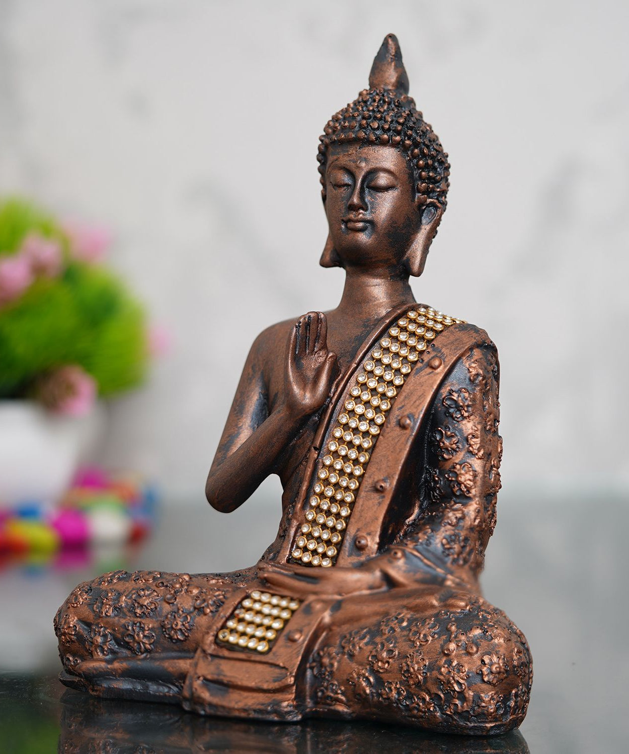 eCraftIndia Handcrafted Meditating Blessing Buddha