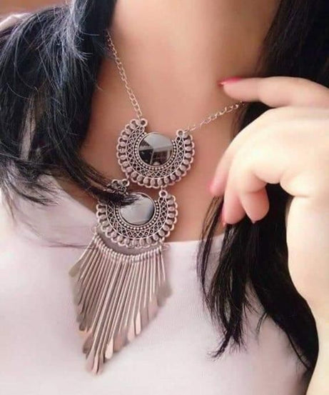 Festive Oxidized Pendant With Chain