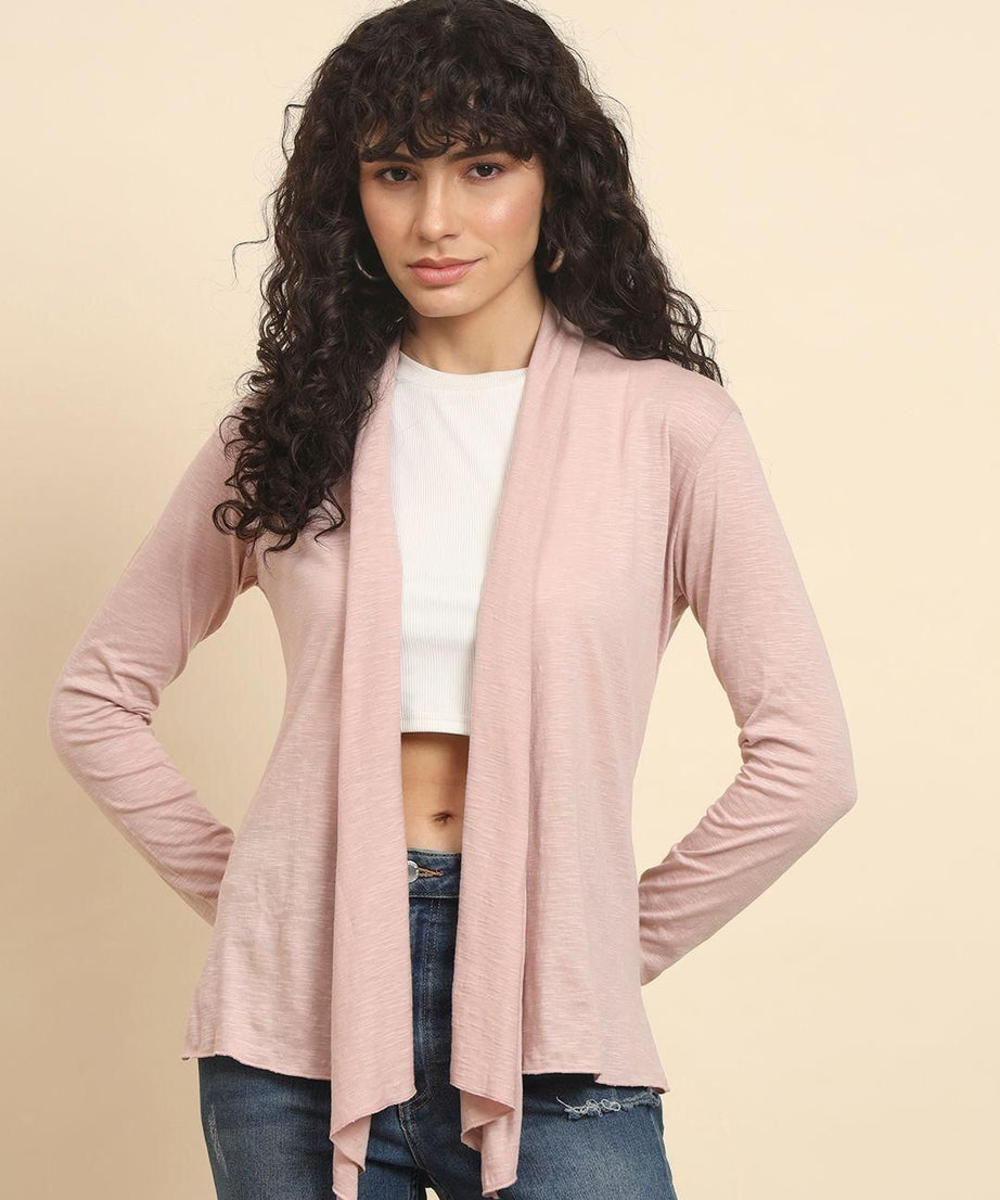 TRENDARREST Women Peach Shrug