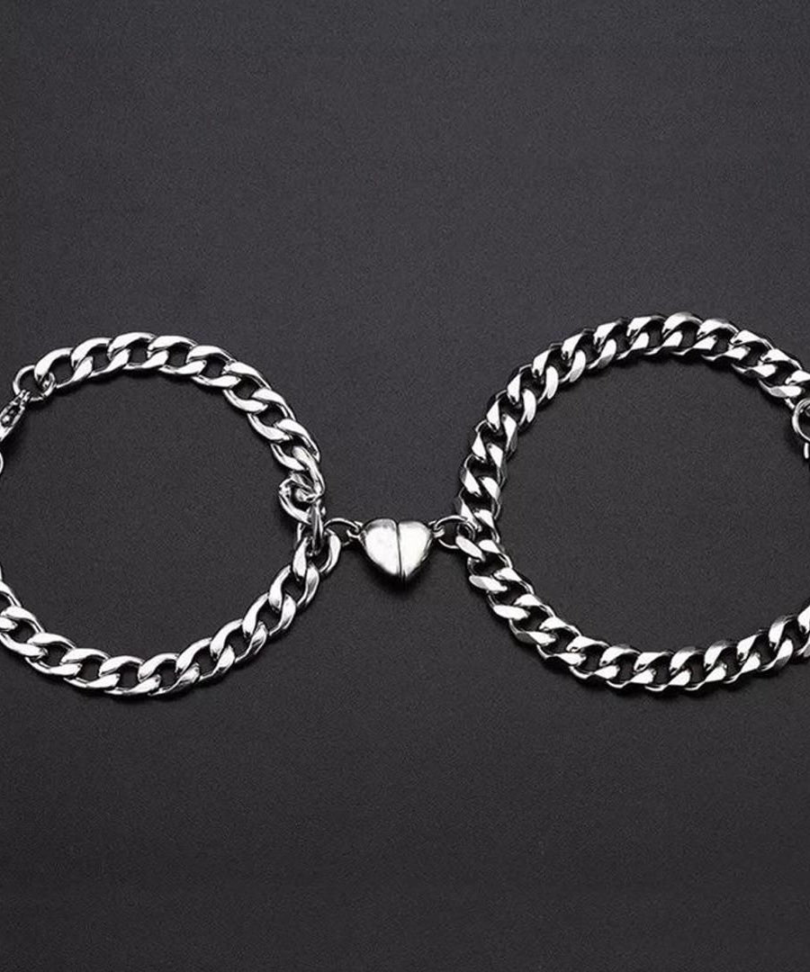 AVR JEWELS Heart Couple Bracelet For Women and Men
