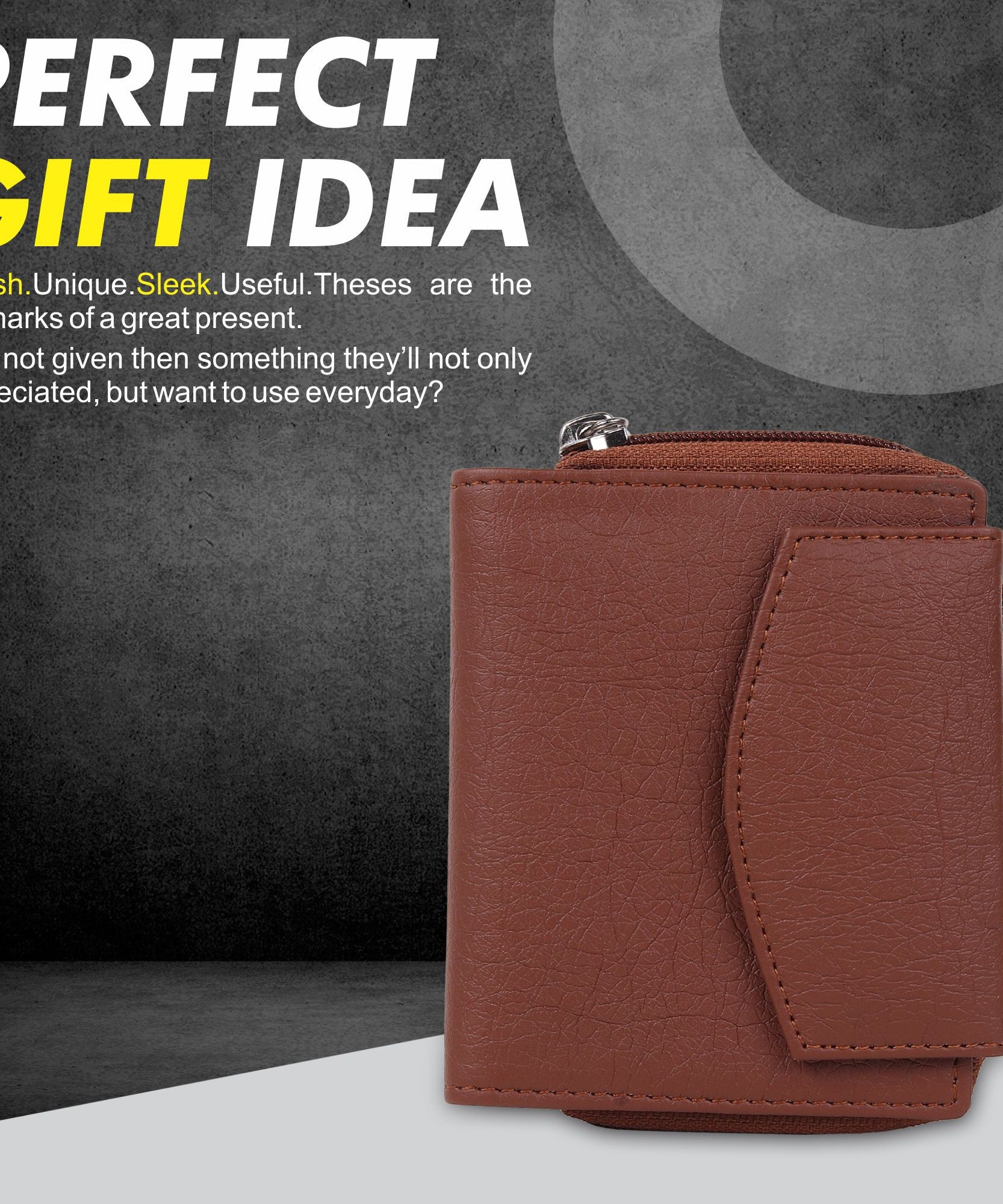 SAMTROH Girls Travel, Trendy Tan Artificial Leather Wallet (6 Card Slots)