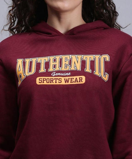 Urgera Women's Fleece Typography Sweatshirts with Hoodie