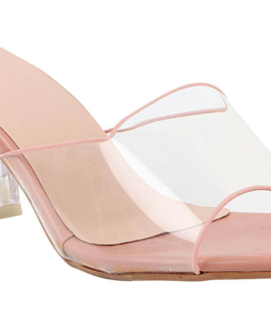 Women's Transparent Block Heels Stylish Sandal