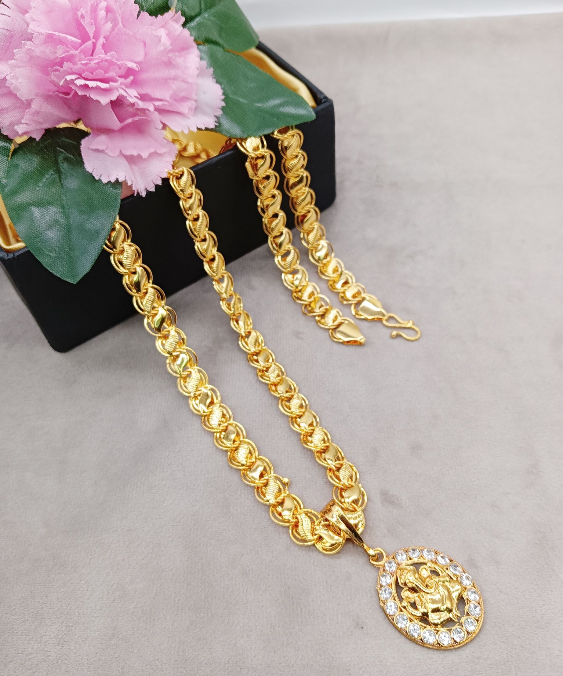 Luxurious Men's Gold Plated Pendant With Chain Vol 4