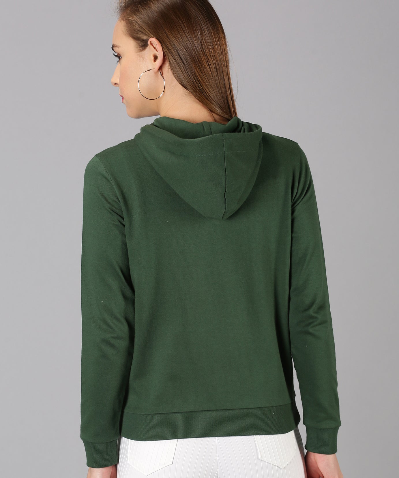 UrGear Women's Solid Front Open Hooded Neck Hoodies Sweatshirt