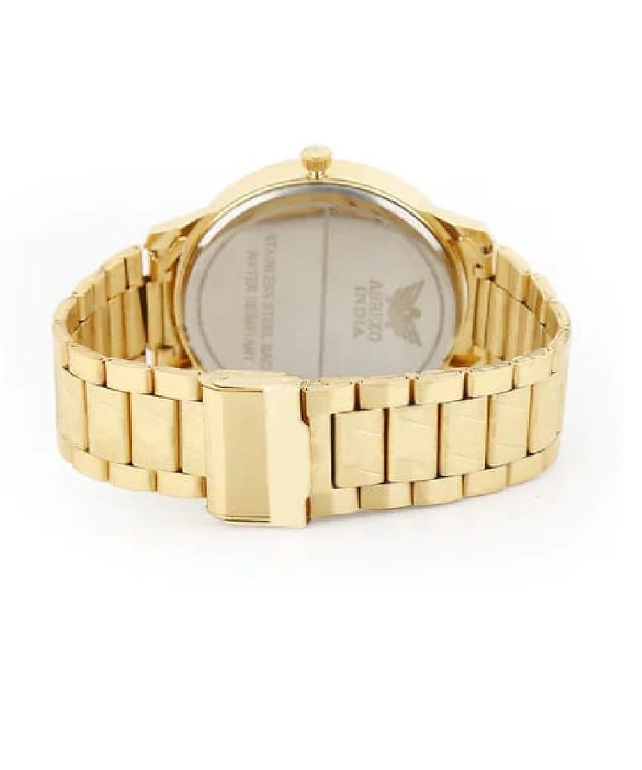 Fidato Men's Analog Stainless Steel Golden Watch