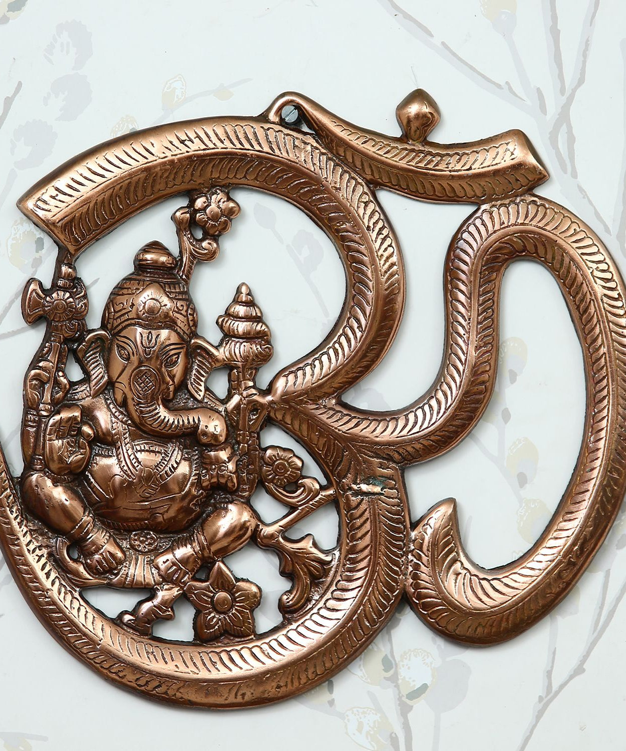 eCraftIndia Metal wall hanging of Lord Ganesha with Om