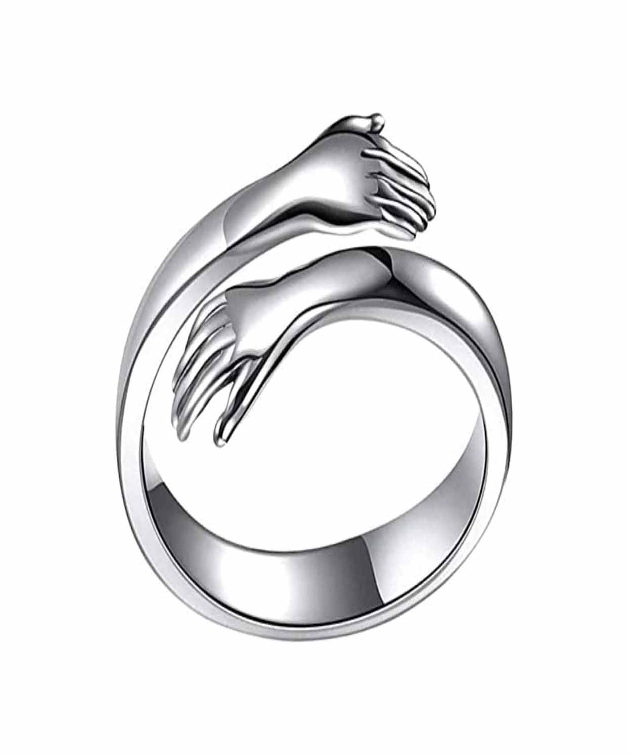 Hug Ring for men women boys girls Alloy Ring Silver Plated