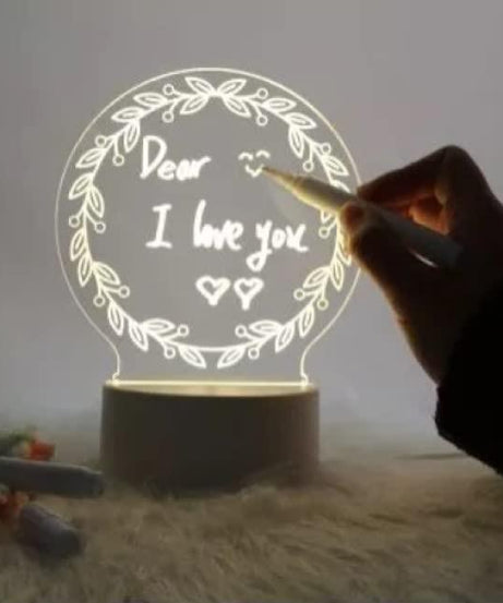 Acrylic Message Board Light LED Night Light, Personalized Night Light, Childs Playroom, Gift for Kids