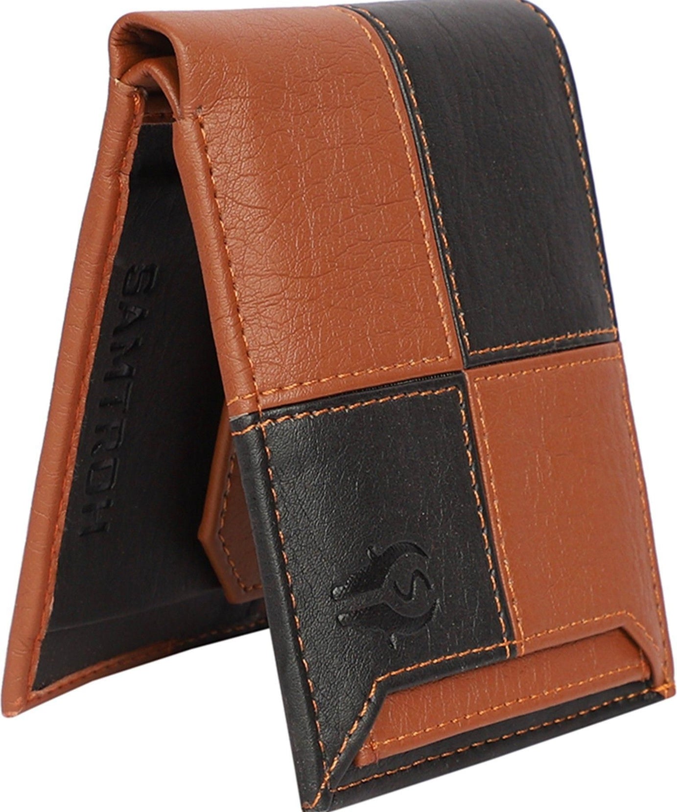 SAMTROH Men Travel, Casual, Trendy, Formal Brown, Black Artificial Leather Wallet (6 Card Slots)