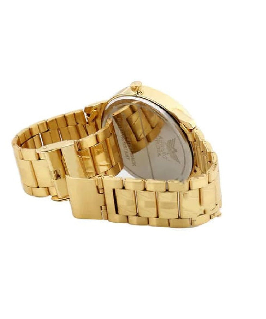 Fidato Men's Analog Stainless Steel Golden Watch