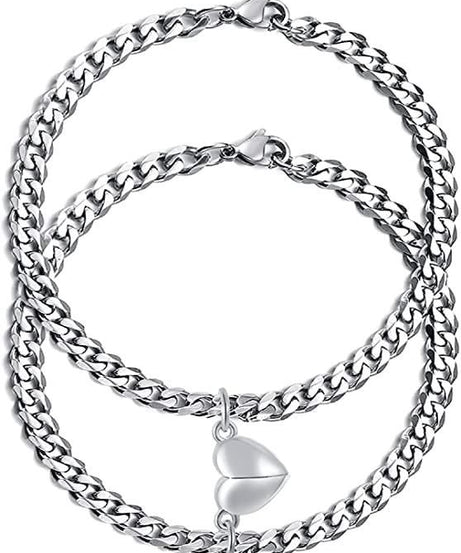 AVR JEWELS Heart Couple Bracelet For Women and Men