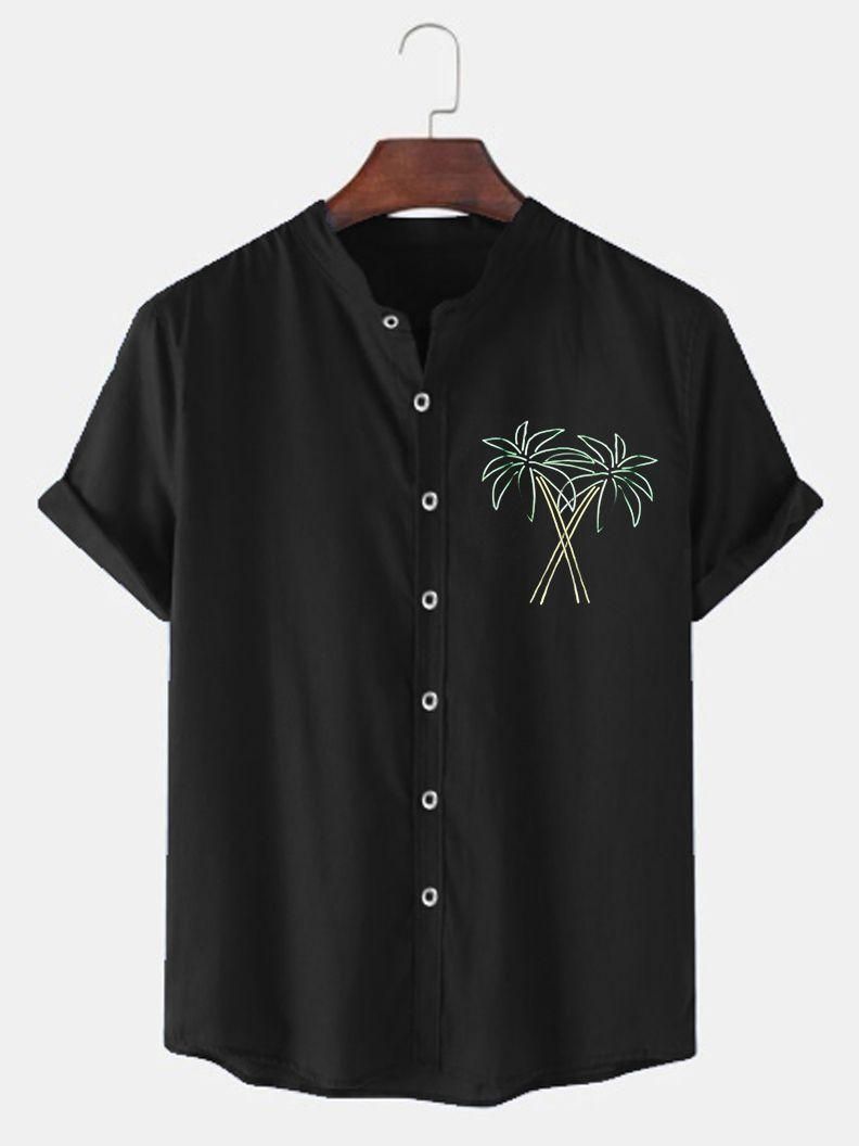 Cotton Color Block Half Sleeves Regular Fit Mens Casual Shirt