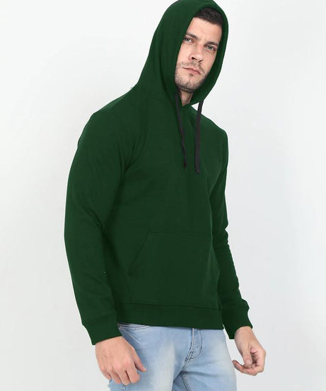 Cotton Solid Full Sleeves Mens Hoodie